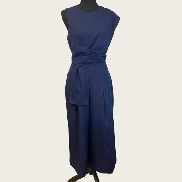 Harlyn - Asymmetrical Cropped Jumpsuit - Navy - Size S - Picture 2 of 8